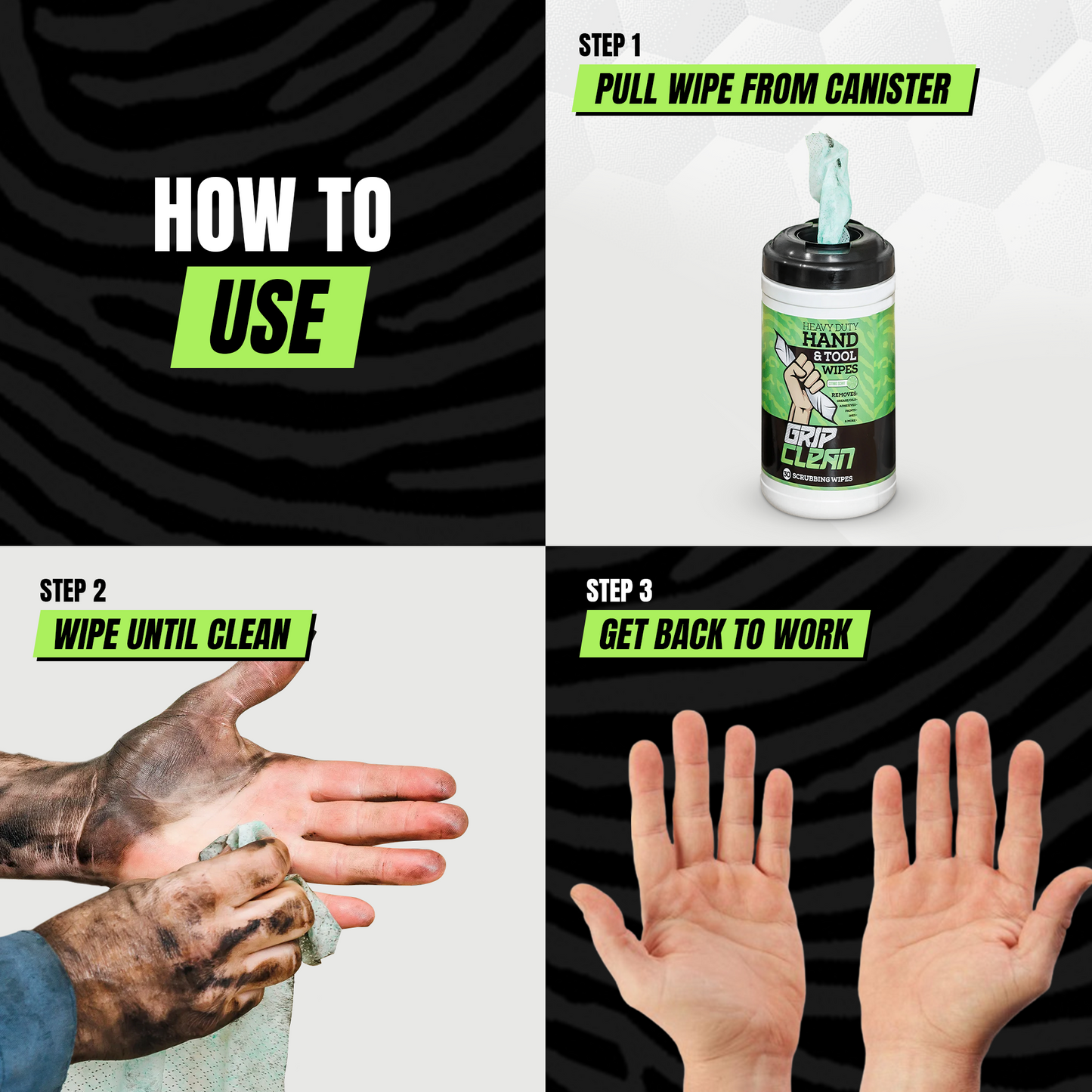 Heavy_duty_cleaning_wipe_pulled_from_container_waterless_hand_wipes_30ct