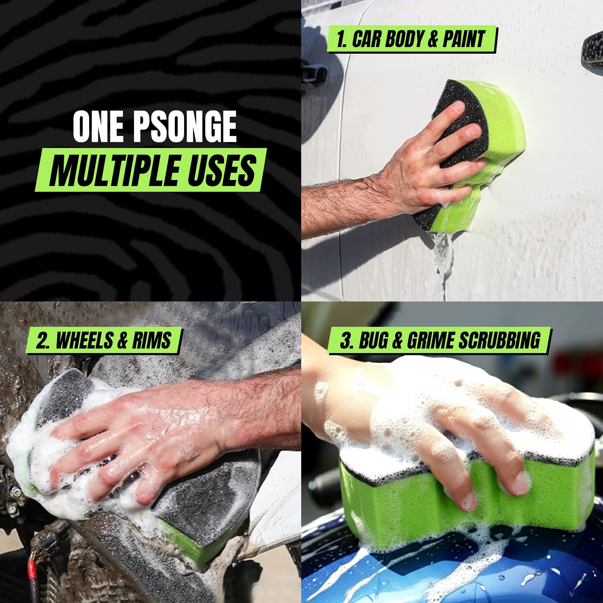 2-Pack Ultra Scrub Car Wash Sponge 