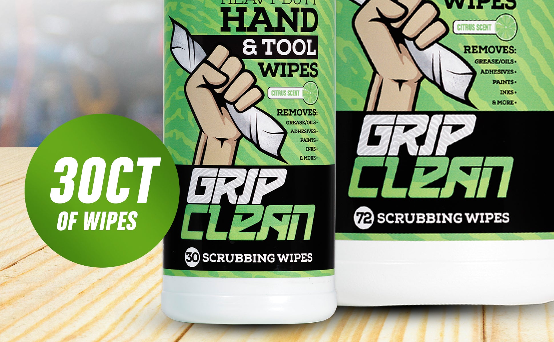 Grip Clean Hand & Tool Wipes - 30 ct