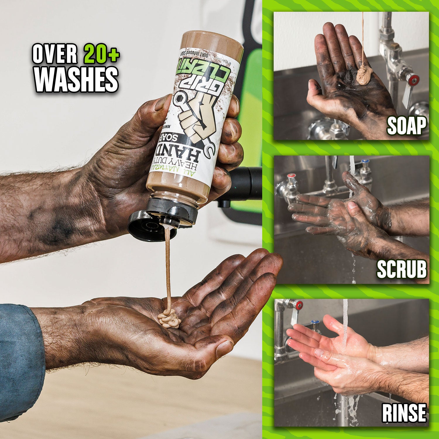 ABOUT THE FORMULA: All-Natural Heavy Duty Hand Soap - Grip Clean