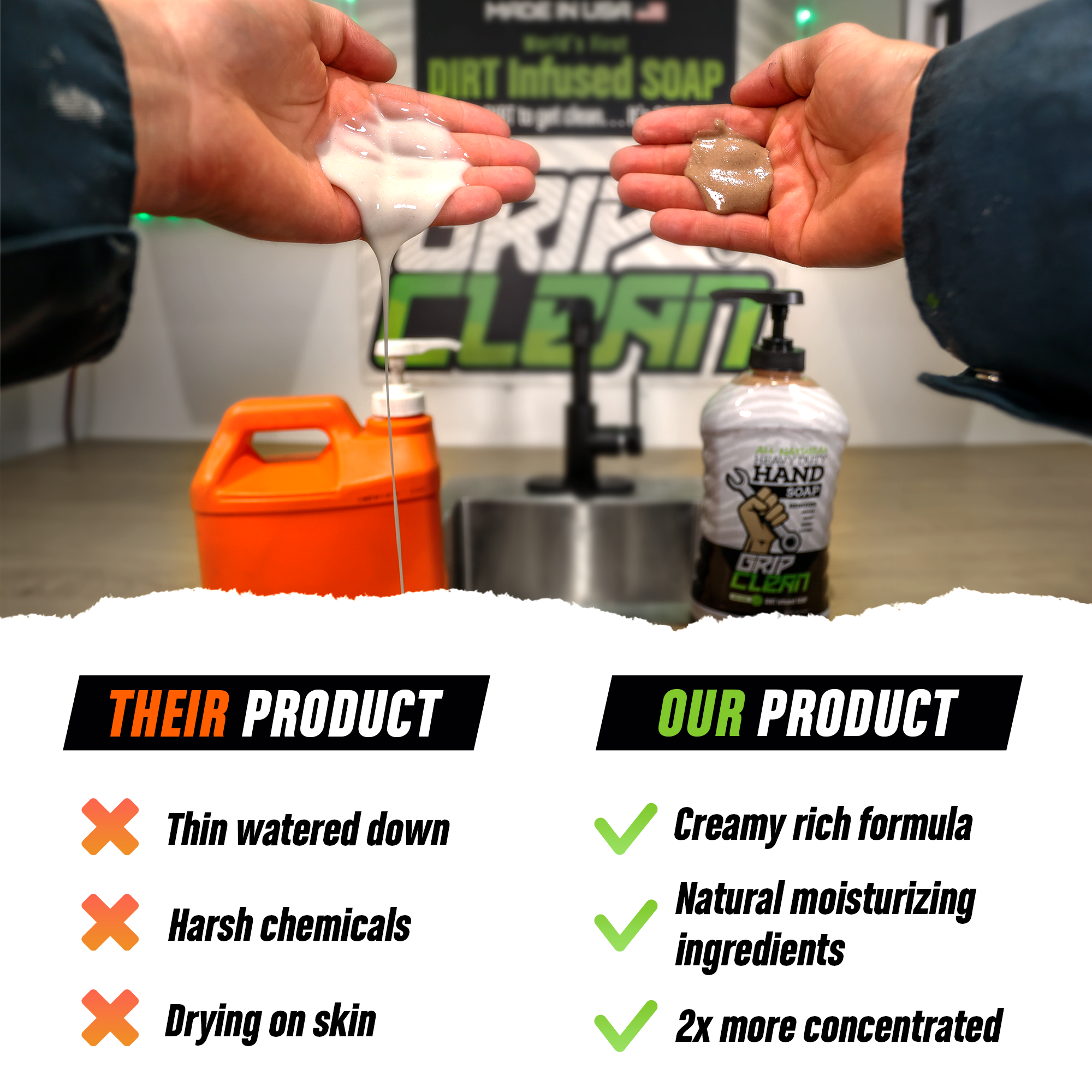  Grip Clean, Ultra Heavy Duty Hand Cleaner For Auto Mechanics