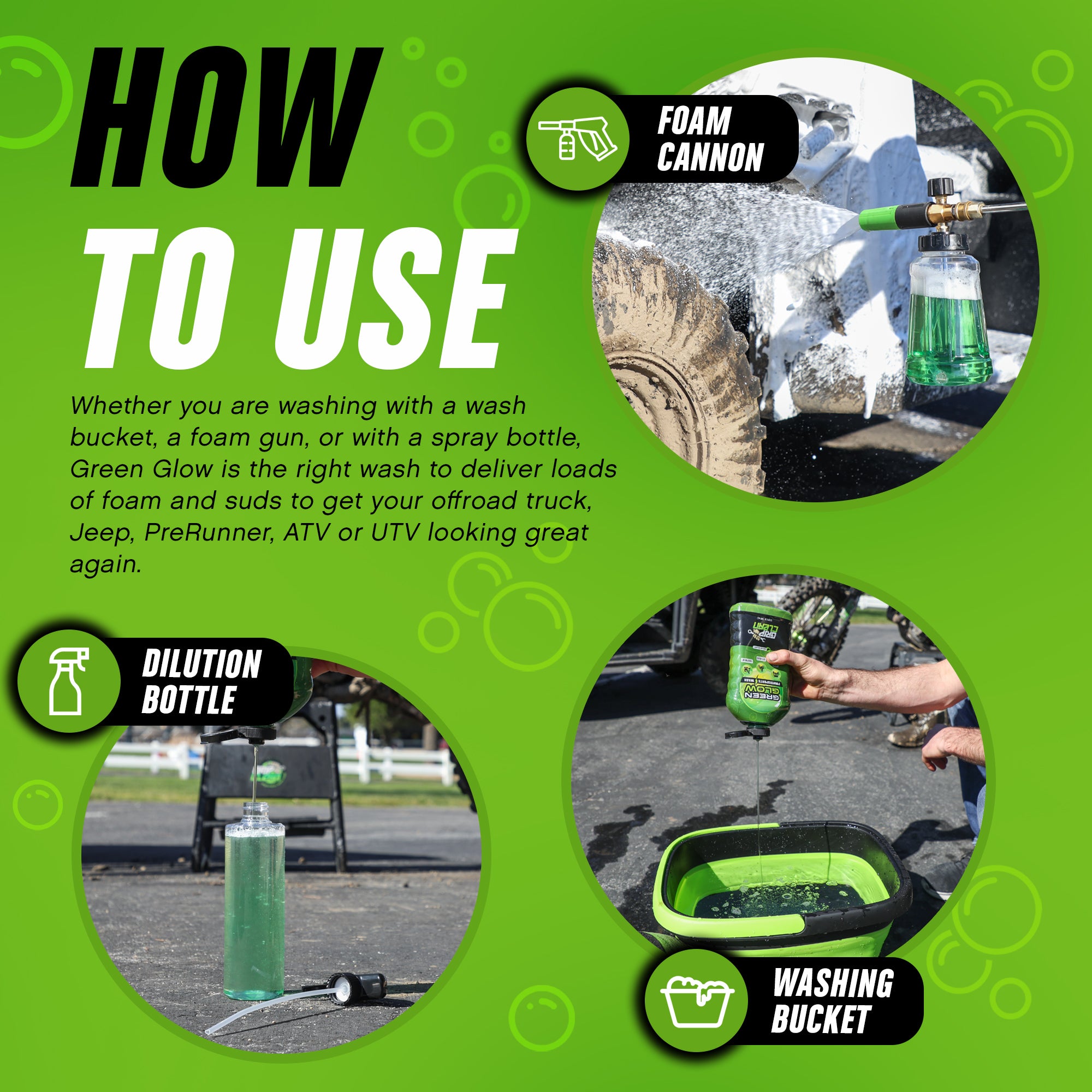 Green Glow Powersports High Foam Car Wash Soap 