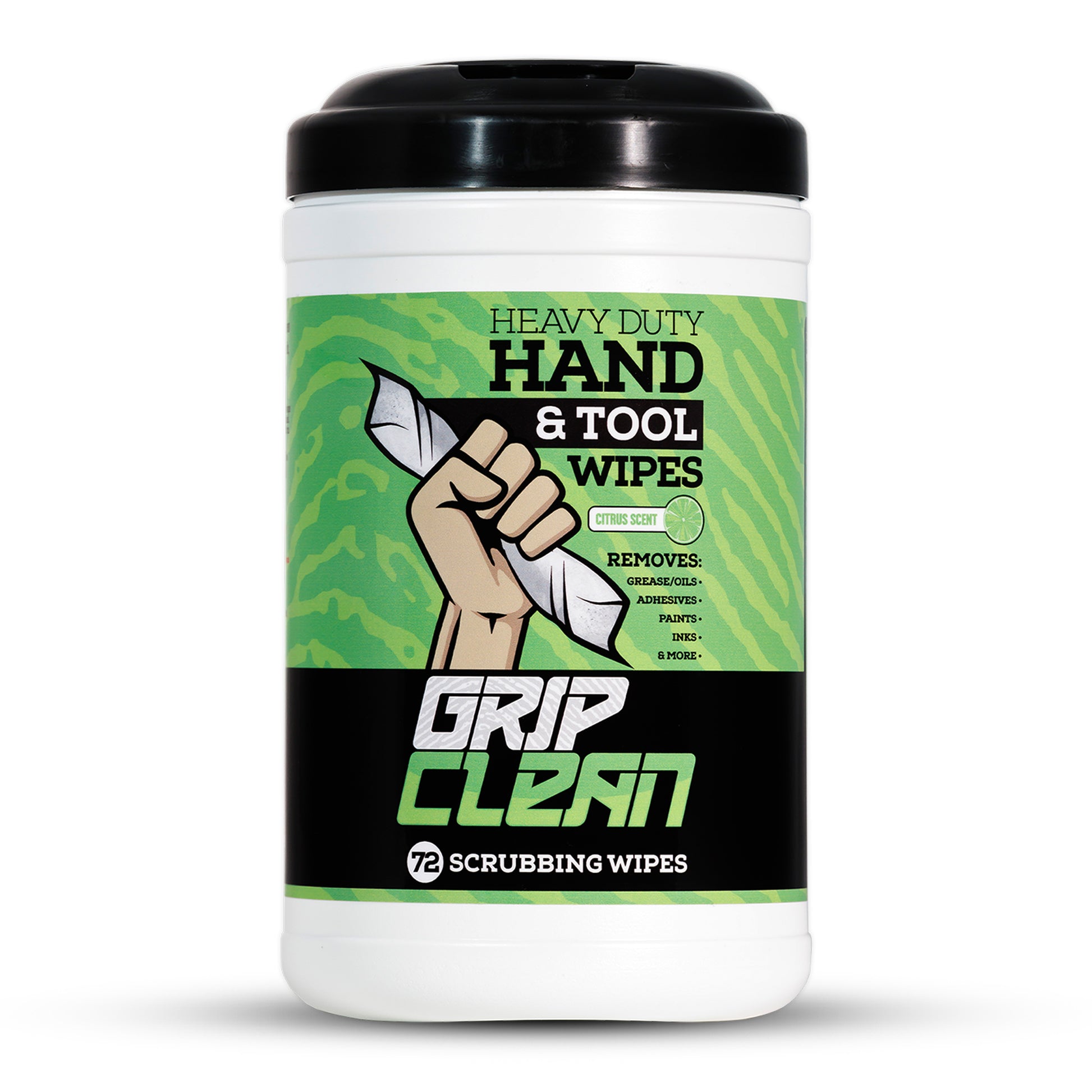 Heavy duty cleaning wipes for grease and oil removal