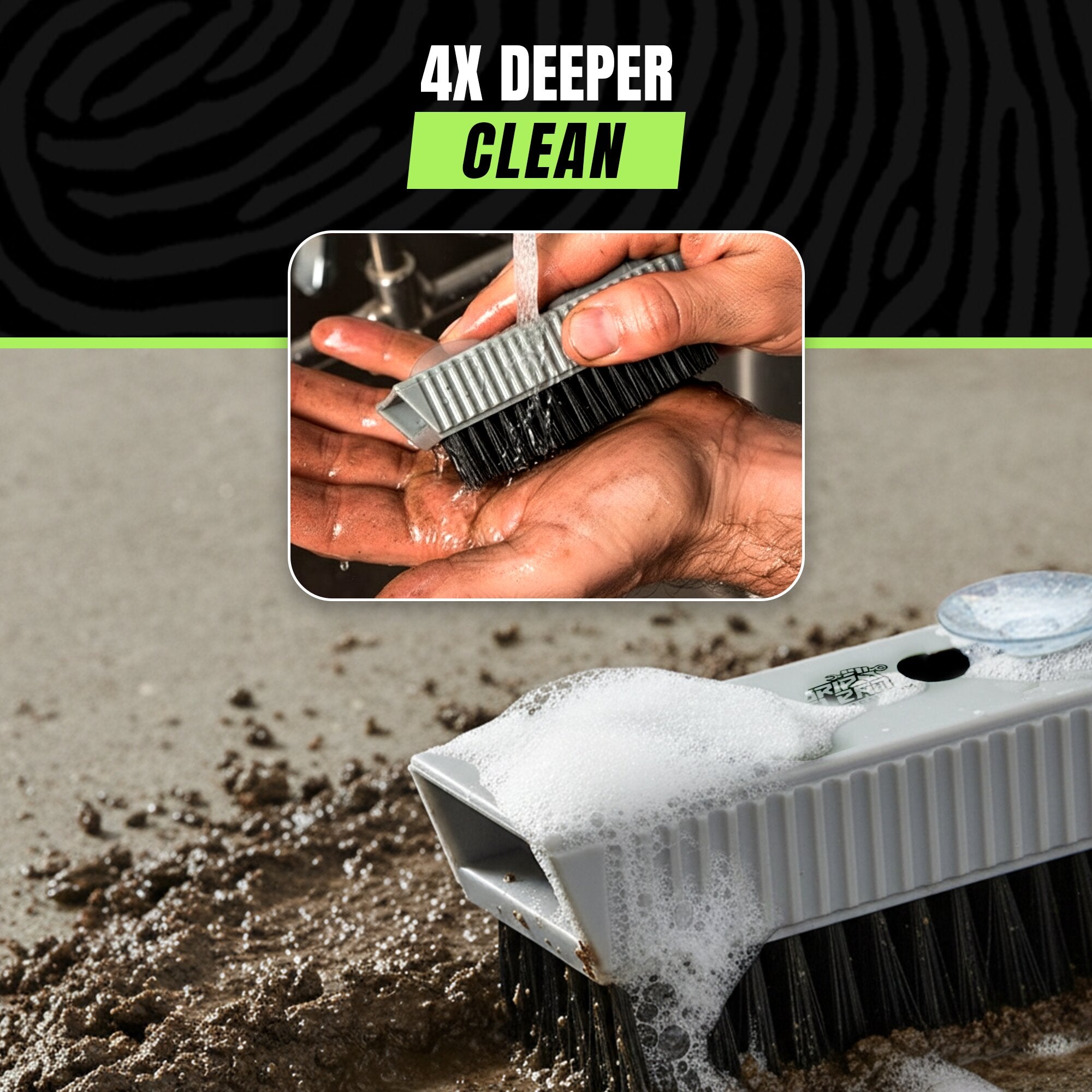 Heavy Duty Fingernail Brush with Suction 