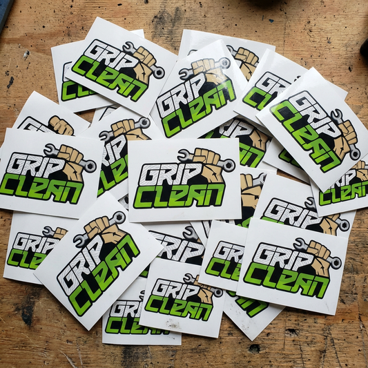 Multiple 'Grip Clean' stickers